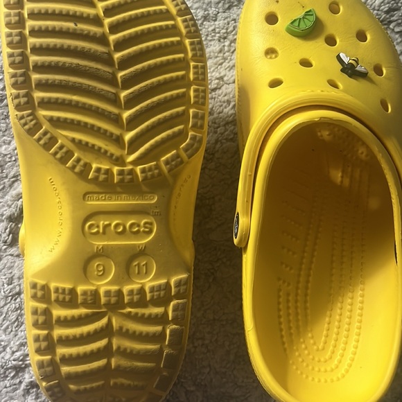 Yellow Classic Women’s Crocs with Jibbitz - Picture 4 of 4